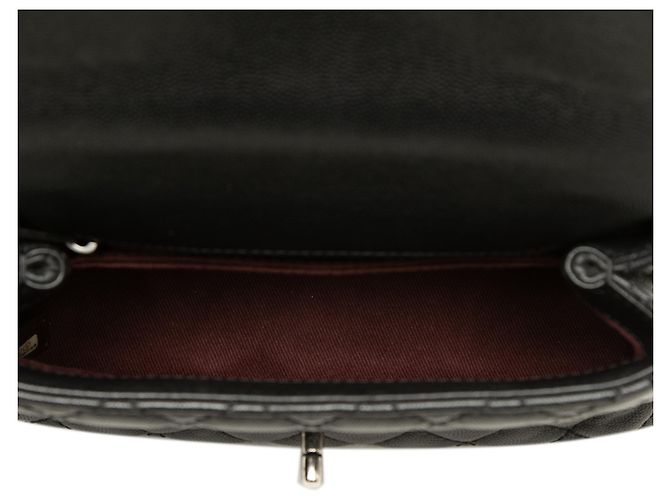 Borsa Chanel Mini Quilted Caviar Coco Top Handle Nera - vista 4