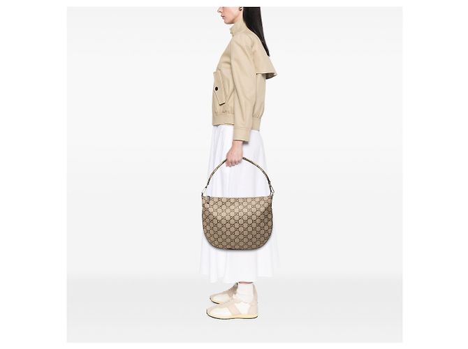 Borsa a tracolla Gucci in tela GG beige - vista 6