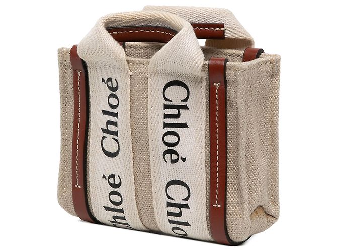 Bolso Nano Woody de lona beige Chloé - vista 2