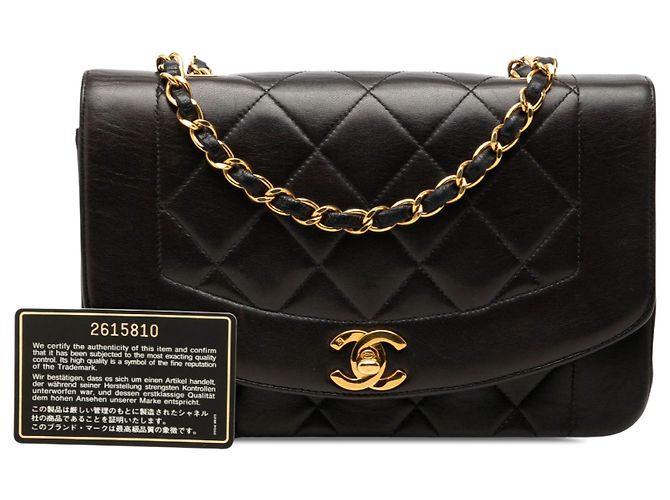 Chanel Black Small Lambskin Diana Flap - vista 7