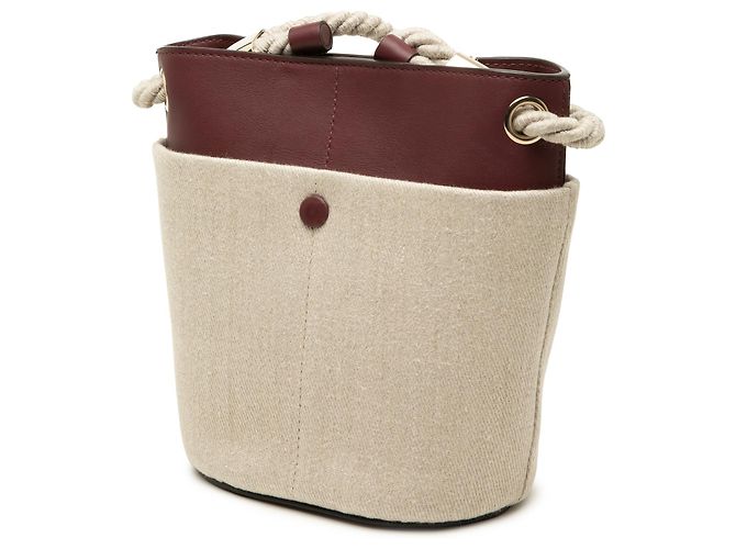 Picca borsa secchiello Chloé in tela beige - vista 2