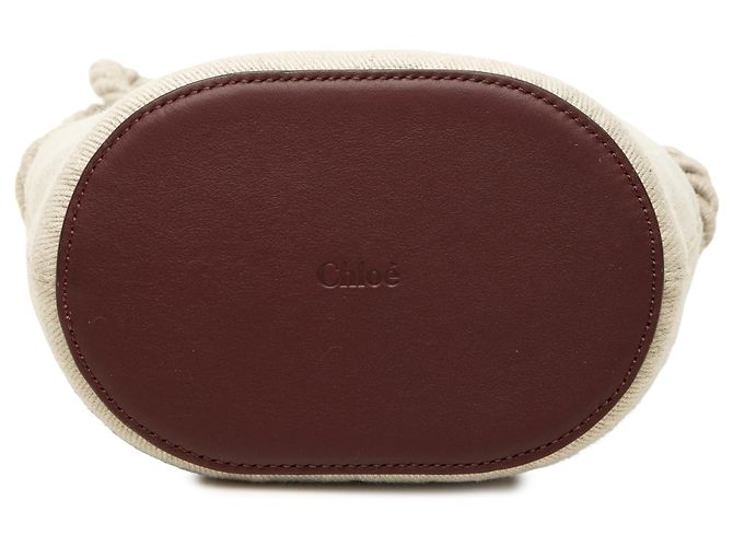 Picca borsa secchiello Chloé in tela beige - vista 3