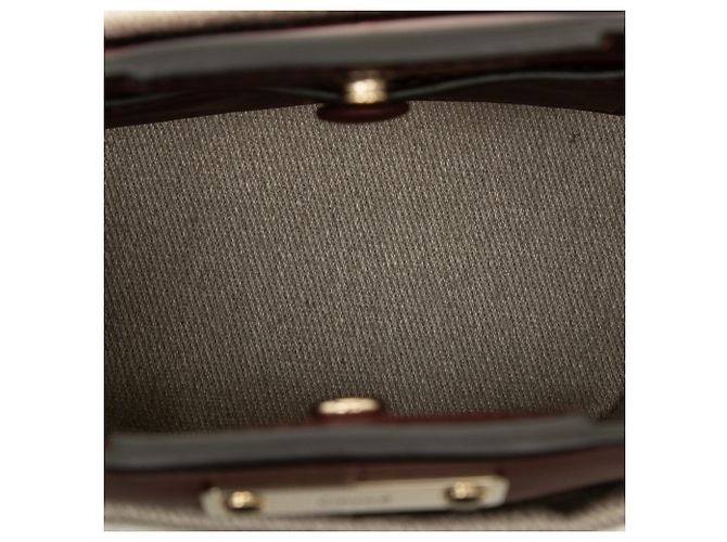Picca borsa secchiello Chloé in tela beige - vista 4