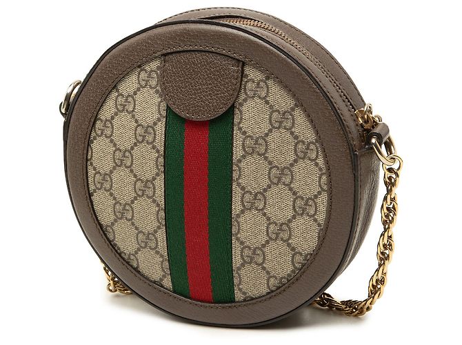 Gucci Beige Mini GG Supreme Web Ophidia Round Crossbody - vista 2