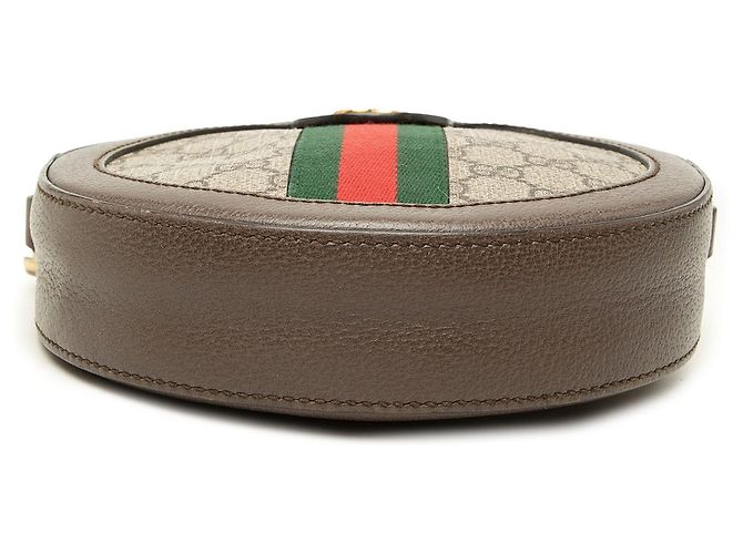 Gucci Beige Mini GG Supreme Web Ophidia Round Crossbody - vista 3