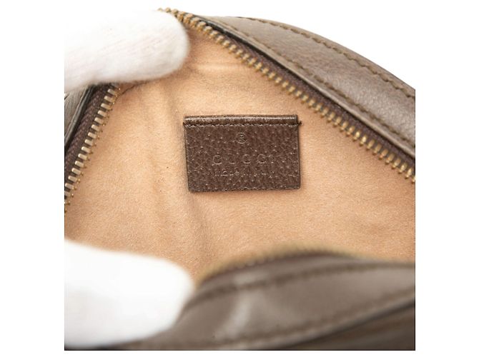 Gucci Beige Mini GG Supreme Web Ophidia Round Crossbody - vista 5