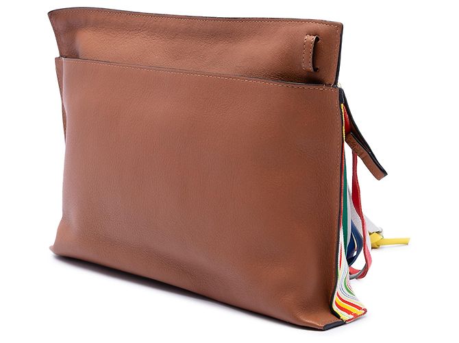 LOEWE Multi Multicolor Leather Fringe T Pouch Crossbody - view 2