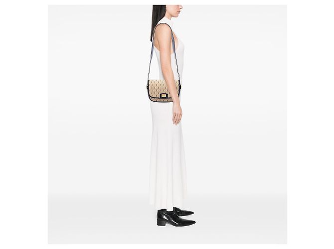 Autre Marque Saint Laurent Beige Medium Canvas Monogram All Over Crossbody - vista 6