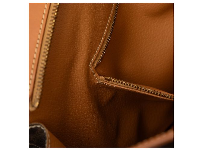 Céline Borsa a tracolla Celine Brown Macadam Coated Canvas - vista 6