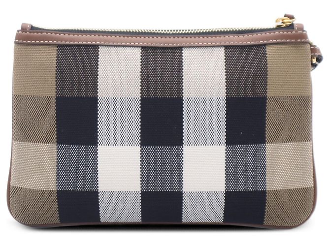 Pouch da polso Peyton Burberry in tela House Check marrone - vista 2