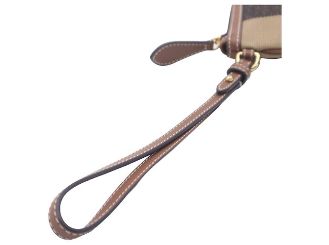 Pouch da polso Peyton Burberry in tela House Check marrone - vista 9