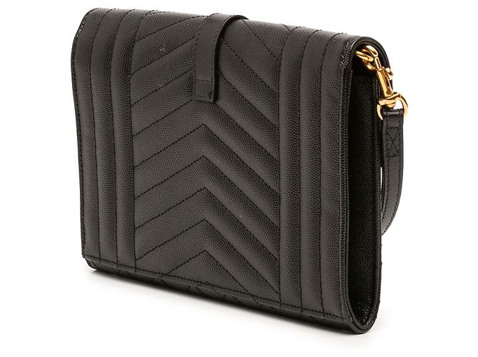 Autre Marque Clutch a Busta Saint Laurent Black Grain De Poudre Triquilt Monogram - vista 2