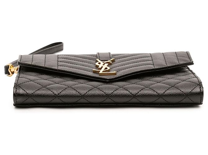 Autre Marque Clutch a Busta Saint Laurent Black Grain De Poudre Triquilt Monogram - vista 3