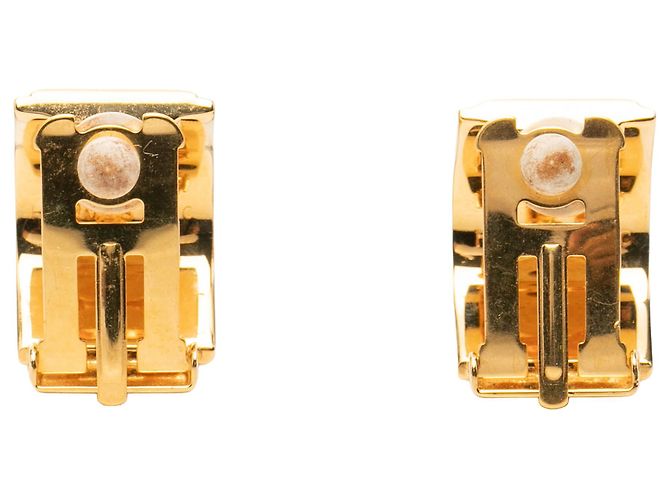 Orecchini a clip Hermès Gold placcati oro in smalto Cloisonné - vista 2