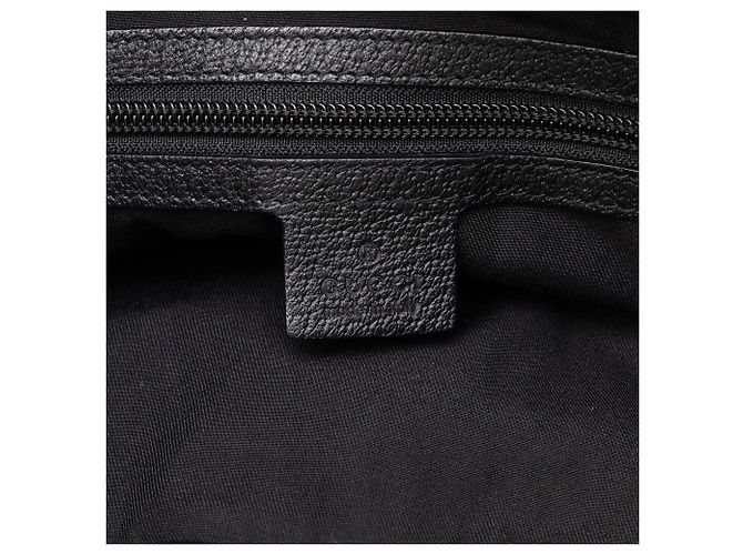 Borsa Shopper Tote Gucci in tela GG nera con banda Web - vista 5