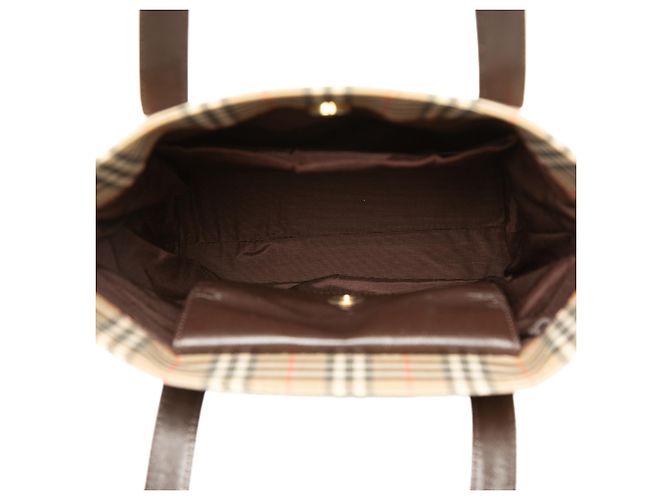 Borsa Tote Burberry Beige Haymarket Check Canvas - vista 4