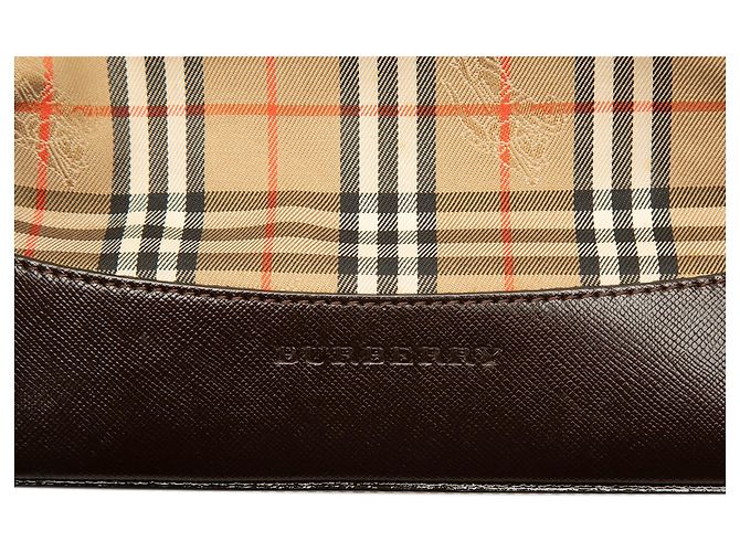 Borsa Tote Burberry Beige Haymarket Check Canvas - vista 5