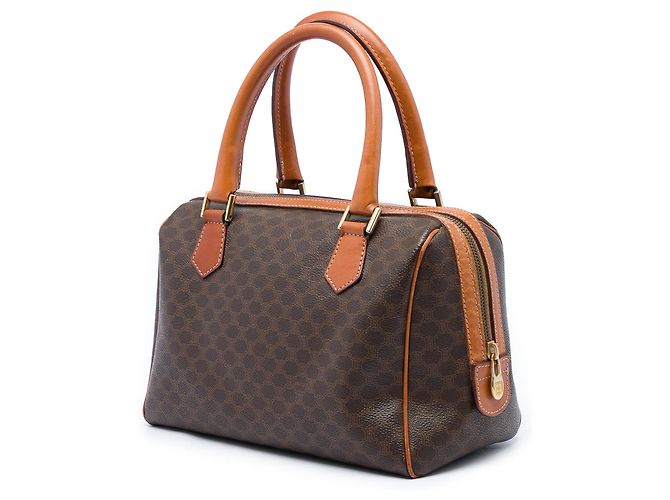Céline Celine Satchel aus Macadam beschichtetem Canvas in Braun - Ansicht 2