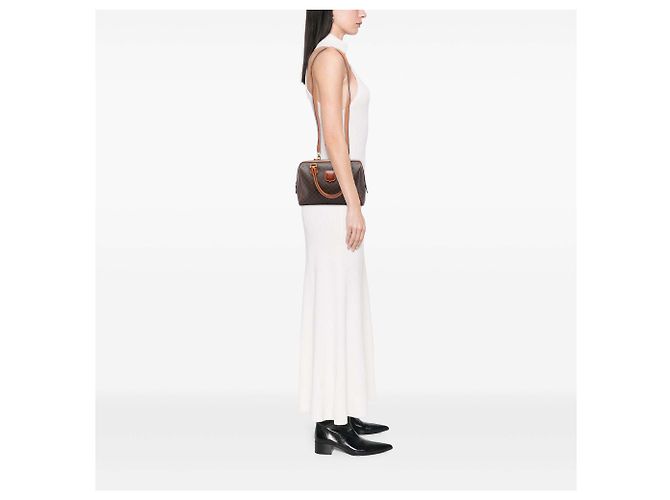 Céline Celine Satchel aus Macadam beschichtetem Canvas in Braun - Ansicht 5