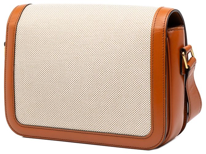 Céline Celine Beige Classique Canvas and Calfskin Triomphe Crossbody - Ansicht 2