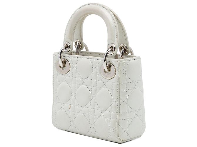 Dior Silver Micro Iridescent Lambskin Cannage Lady Dior - vista 2