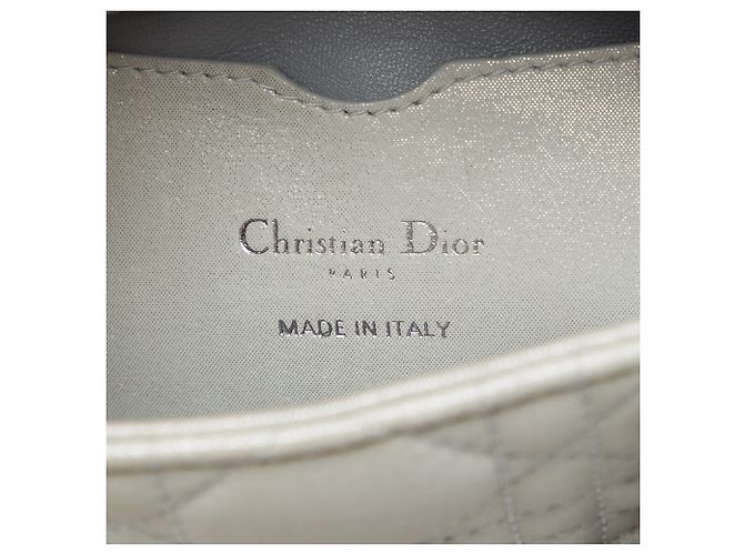 Dior Silver Micro Iridescent Lambskin Cannage Lady Dior - vista 5