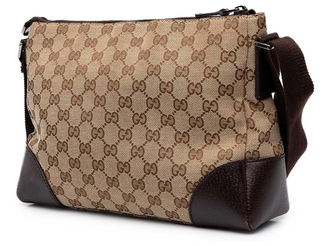 Borsa a tracolla Gucci in tela GG beige - vista 2