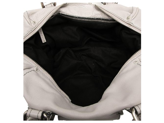 Borsa a tracolla Chloé Paddington con tasca anteriore in pelle grigia - vista 4
