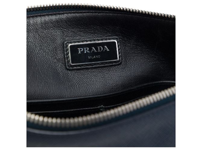 Clutch Prada Blue Saffiano Monkey Robot - vista 5