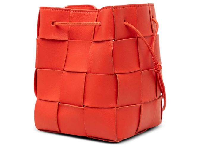 Bottega Veneta Borsa a Secchiello Small Nappa Maxi Intrecciato Cassette Rossa - vista 2
