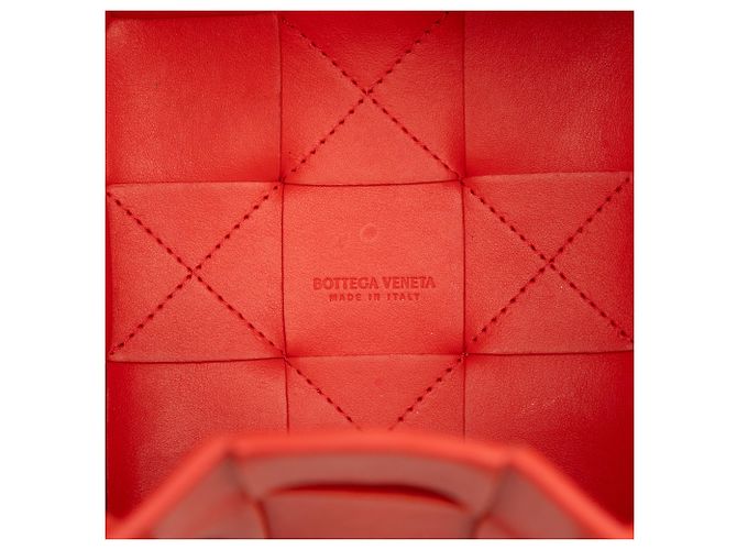 Bottega Veneta Borsa a Secchiello Small Nappa Maxi Intrecciato Cassette Rossa - vista 5