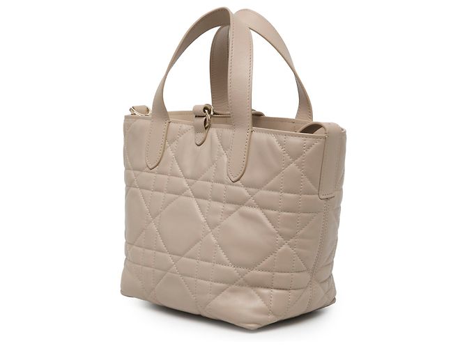 Borsa Satchel Dior Toujours Small in vitello Macrocannage Beige - vista 2
