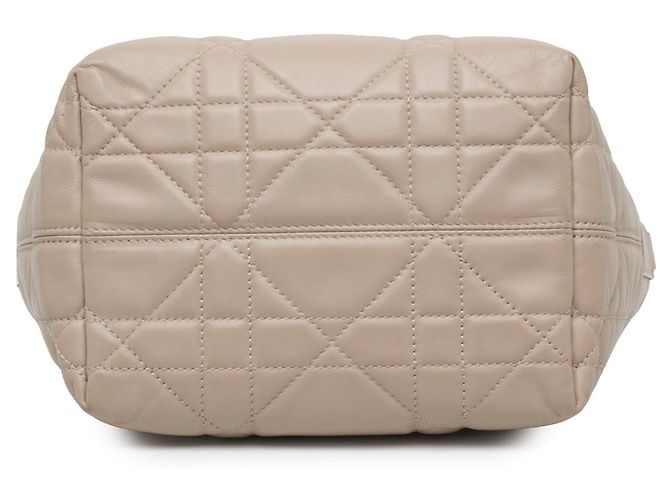 Borsa Satchel Dior Toujours Small in vitello Macrocannage Beige - vista 3