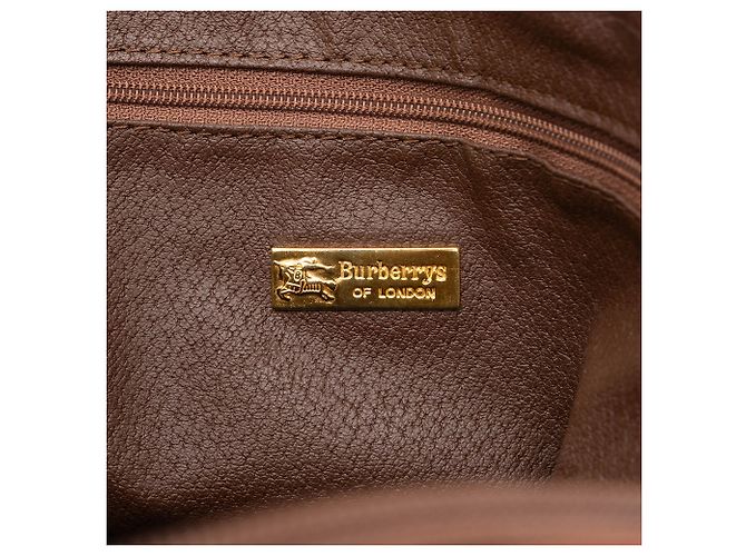 Borsa Dome Satchel Burberry Beige Haymarket Check Coated Canvas - vista 5