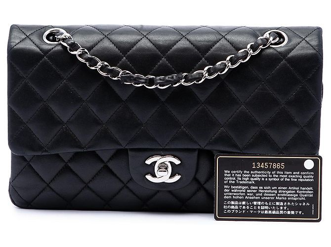 Chanel Black Medium Classic Lambskin Double Flap - vista 7