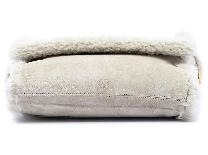 Autre Marque Saint Laurent Gray Medium Shearling Monogram Kate Reversible Schultertasche - Ansicht 3