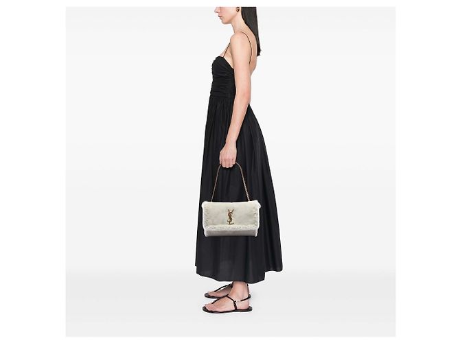 Autre Marque Saint Laurent Gray Medium Shearling Monogram Kate Reversible Schultertasche - Ansicht 6