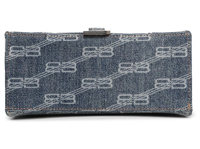 Borsa Hourglass Top Handle Balenciaga Blue Small BB Monogram Denim - vista 3