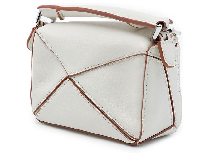 Borsa Puzzle Nano LOEWE in vitello bianco - vista 2