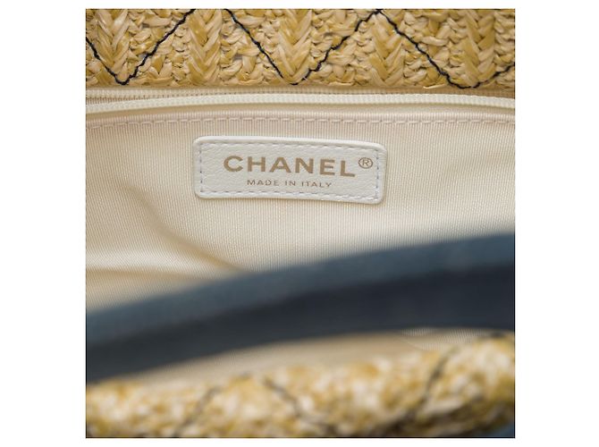 Borsa Tote Chanel 31 Shopping in PVC blu e denim - vista 5