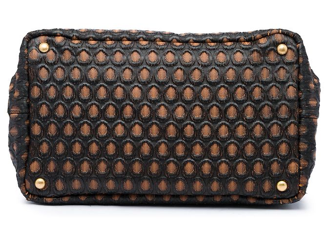 Tote Prada in Tessuto Broccato Canapa Marrone - vista 3