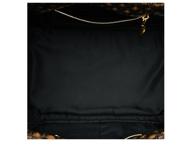 Tote Prada in Tessuto Broccato Canapa Marrone - vista 4