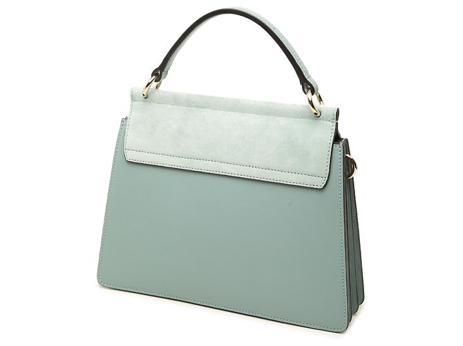 Borsa Faye Chloé Piccola in Vitello e Camoscio Blu - vista 2