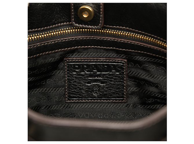 Borsa tote convertibile Prada in velluto burnout nero e tela Canapa con logo - vista 5