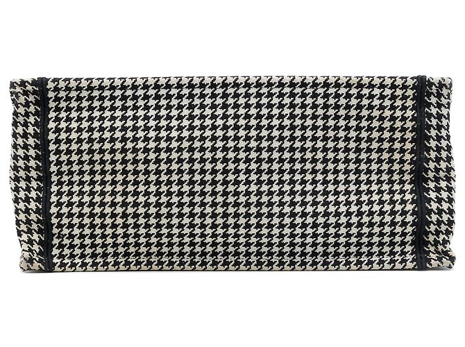 Dior Book Tote Media in tela ricamata pied-de-poule Nero - vista 3