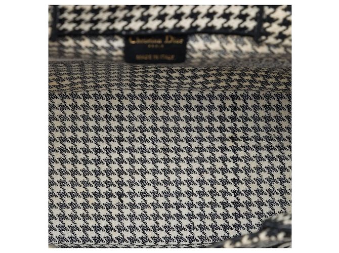 Dior Book Tote Media in tela ricamata pied-de-poule Nero - vista 4