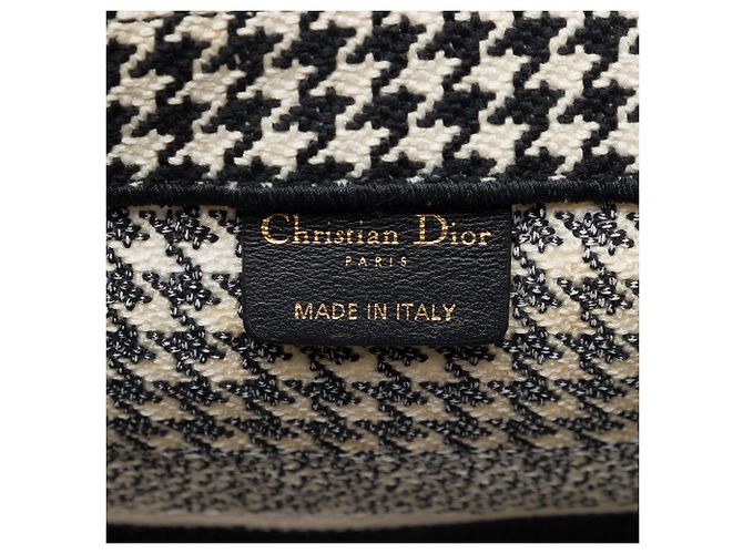 Dior Book Tote Media in tela ricamata pied-de-poule Nero - vista 5