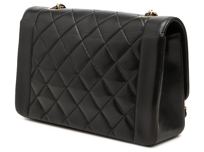 Chanel Black Small Quilted Lambskin Diana Single Flap - vista 2