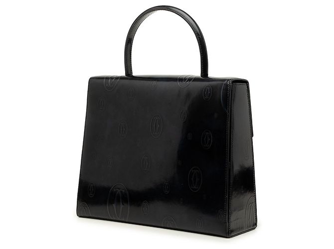Borsa Cartier Black Patent Happy Birthday Top Handle - vista 2