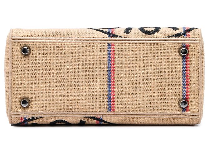 Dior Beige Medium Jute Embroidered Lady D Lite - vista 3